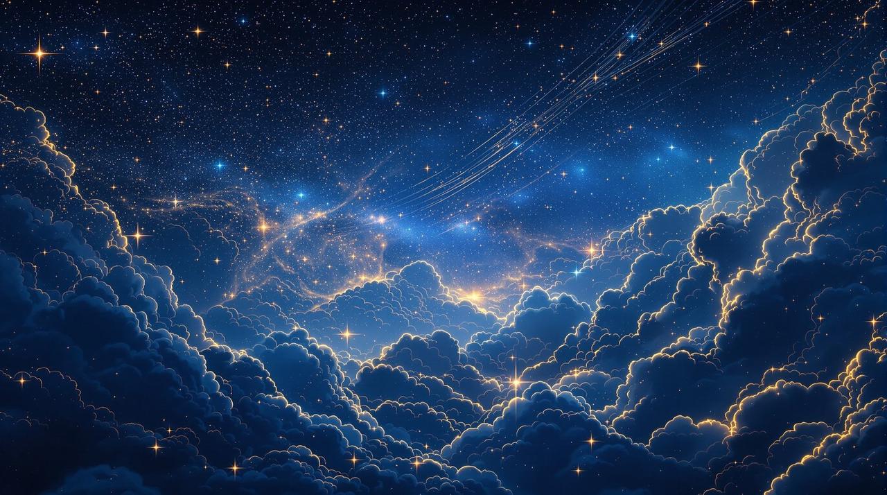 五月婷婷影院星空云纹背景